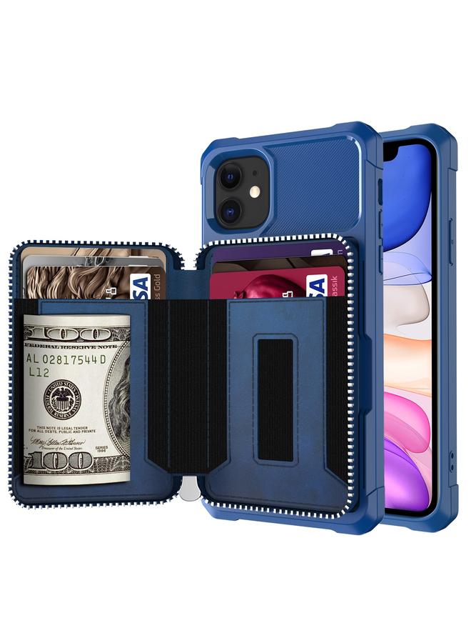 اس-توب جراب لهاتف iPhone 11 محفظة بسحاب وحقيبة بطاقات وغطاء خلفي من البولي يوريثان - Image 1