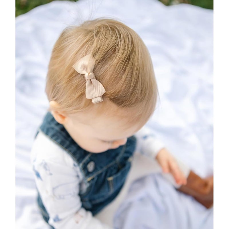ALinmo Baby Hair Clips 60 Pieces 30 Colors in Pairs Baby Girls Fully Lined Bows Hair Pins Tiny 2" Hair Bows Alligator Clips for Girls Infants Toddlers Light - Image 3