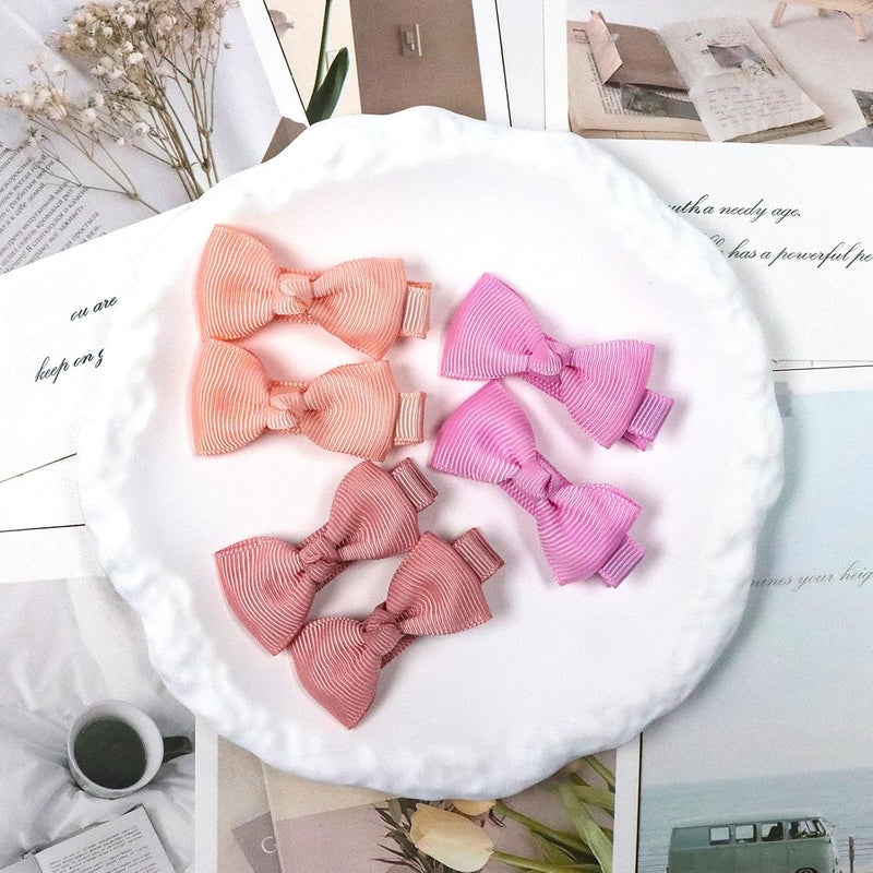 ALinmo Baby Hair Clips 60 Pieces 30 Colors in Pairs Baby Girls Fully Lined Bows Hair Pins Tiny 2" Hair Bows Alligator Clips for Girls Infants Toddlers Light - Image 5