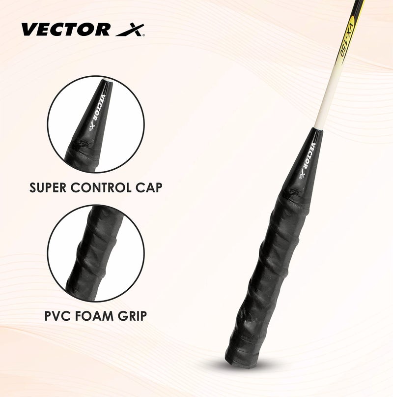 Vector X VXB-150 Badminton Racquet (1 PC Racquet + Full Cover, Yellow) - Image 4