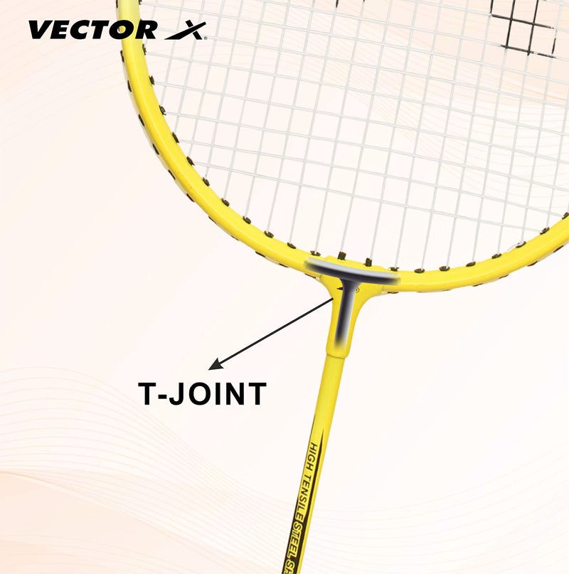 Vector X VXB-150 Badminton Racquet (1 PC Racquet + Full Cover, Yellow) - Image 5