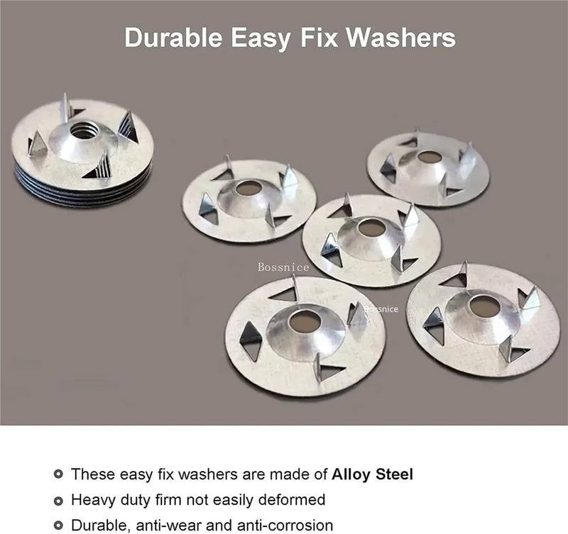 Foam Board Fasteners 28mm 4-Claw Easy Fix Washers Nail Gaskets for Gypsum Board Extruded Plate Insulation Thermoboard Fixed Backer Boards(100Pcs) - Image 3