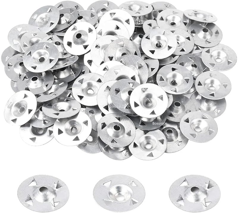Foam Board Fasteners 28mm 4-Claw Easy Fix Washers Nail Gaskets for Gypsum Board Extruded Plate Insulation Thermoboard Fixed Backer Boards(100Pcs) - Image 1