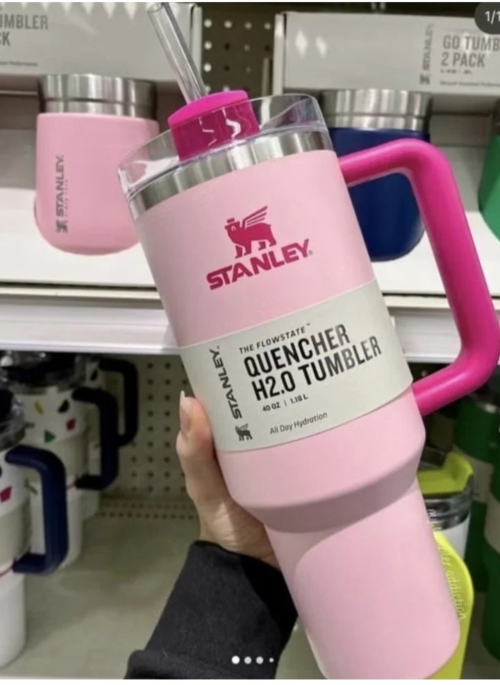 Stanley - Quencher H2.0 FlowState Stainless Steel Vacuum Insulated Tumbler with Lid and Straw for Water, lced Tea or Coffee, Smoothie and More, 40 oz - Image 1