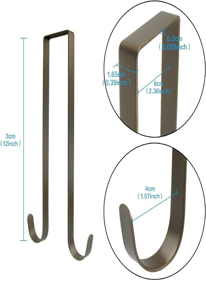 Manesi 12 Inch Christmas Wreath Hanger Hooks Over Door Metal Hooks Practical Clothes Towel Hanger Hooks for Christmas Front Door Decorations -Premium Sturdy Metal (Bronze) - Image 5