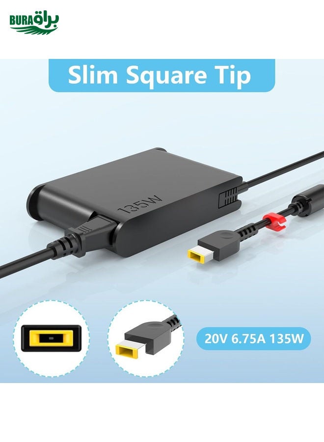 BURAQ 135W 20V 6.75A Laptop Notebook Power Adapter For Lenovo Big Square USB, Plug:EU Plug - Image 5
