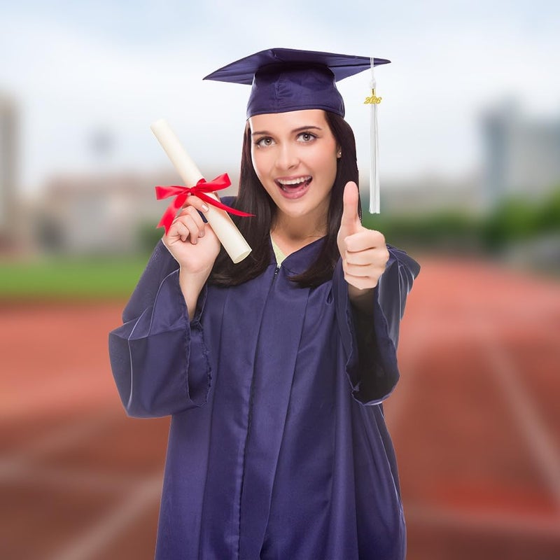 شرابة التخرج 2026، شرابة التخرج 2026، شرابات قبعة التخرج الأكاديمية 2026 مع قلائد تاريخية ذهبية للخ��يجين، زينة قبعة التخرج للخريجين، أبيض - Image 4