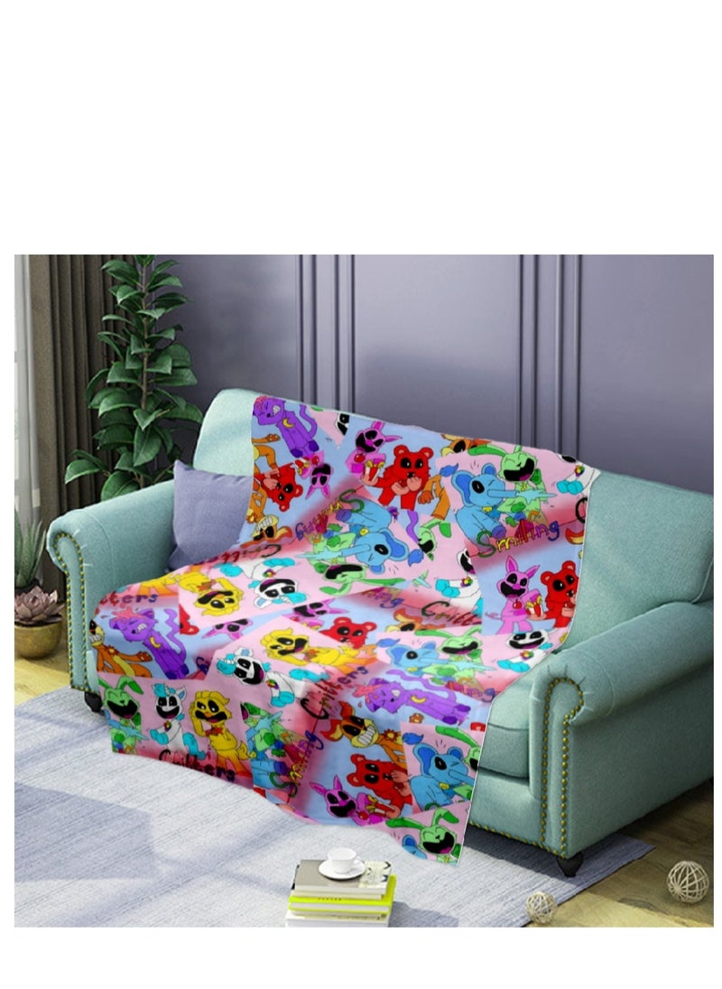 Y&D poppy playtime smiling crittersFlannel Throw Blanket  Super Soft Lightweight Air Conditioner Blanket Cooling Summer Blanket Towel Blanket For Couch  - Image 1