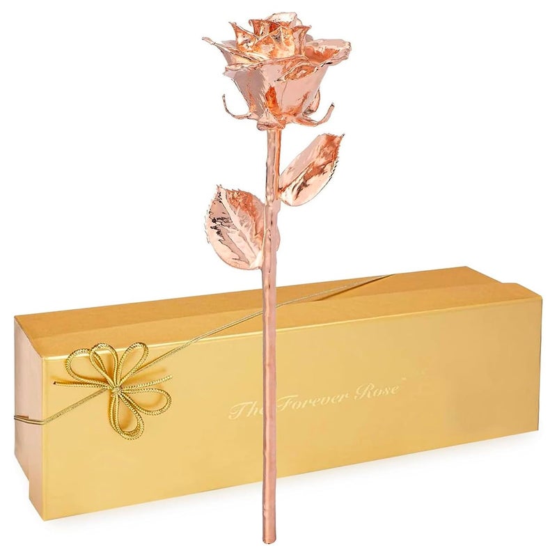 Forever Rose Forever Rose Real Rose Dipped in Rose Gold Handcrafted Preserved Rose in Luxury Gold Gift Box Romantic Gift for Her Elegant Keepsake for Anniversary Birthday or Any Special Occasion 