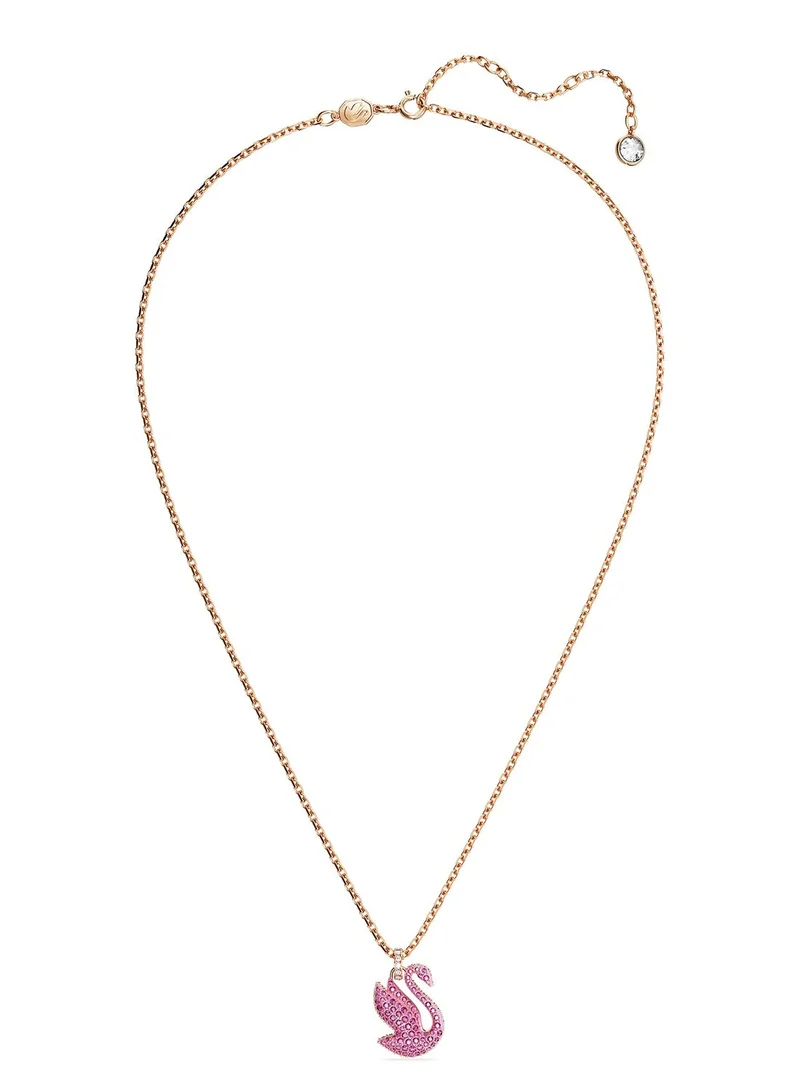 SWAROVSKI Iconic Swan Pendant Rose-Gold Tone Plated Necklace
