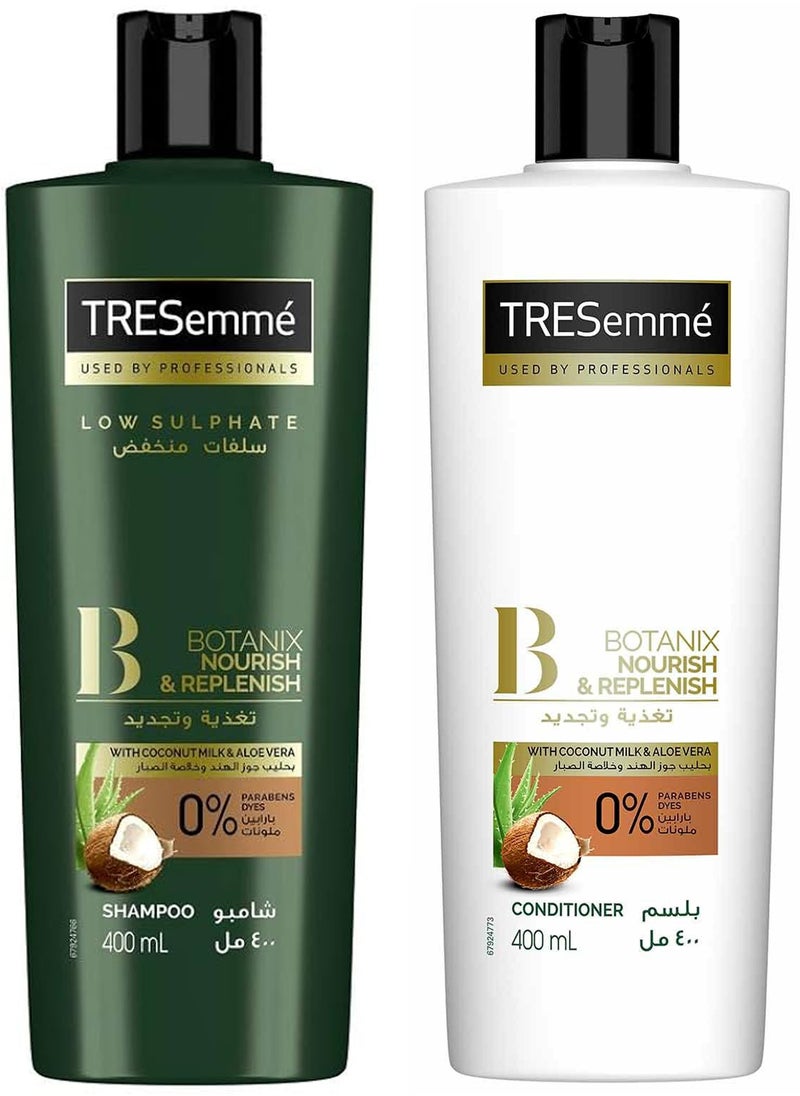 TRESemmé - Tresemmé Shampoo Botanix  With Coconut Milk & Aloevera 400 Ml + Tresemmé Conditioner 400 Ml - Image 1