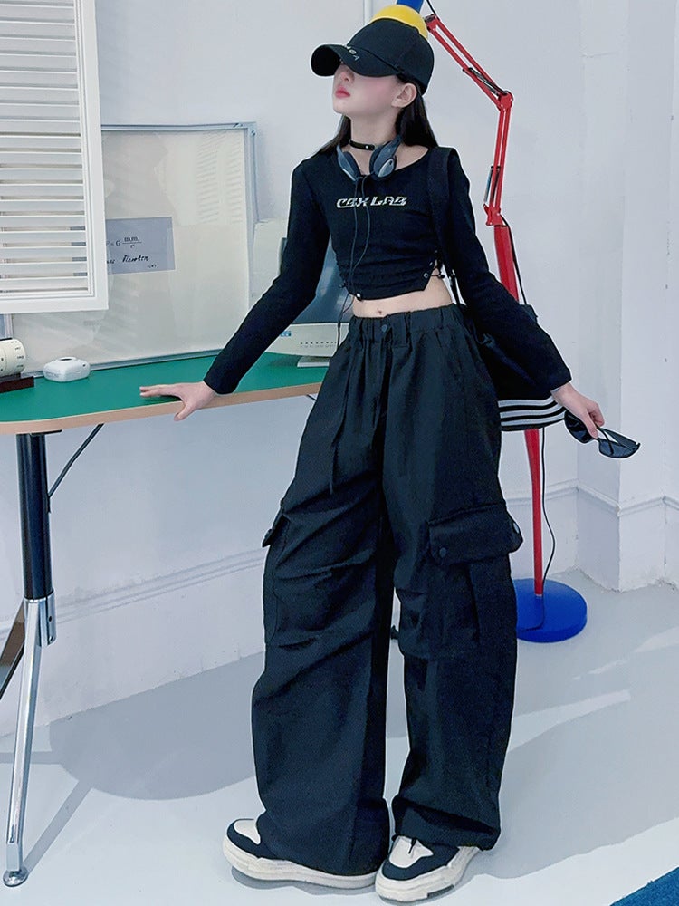 Girls' Cover Pants Spring Children'S Jazz Street Dance Pants Girls' Wide Leg Pants For - Image 4