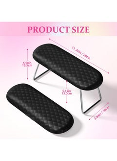 AORAEM Nail Arm Rest, Foldable Leather Nail Arm Rest With Non-Slip Sleeve, Internal Sponge Filled Arm Rest Pillow With Metal Bracket, Nail Hand Rest For Home Use And Nail Salon Use (Black)  - Image 2