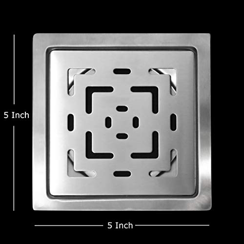 Shapure Stainless Steel Grade 304 Bathroom Drain Channel Grating Cover Floor Anti-Cockroach Jali in Matt Finish (L- Shaped Jali, 5" X 5") - Image 2