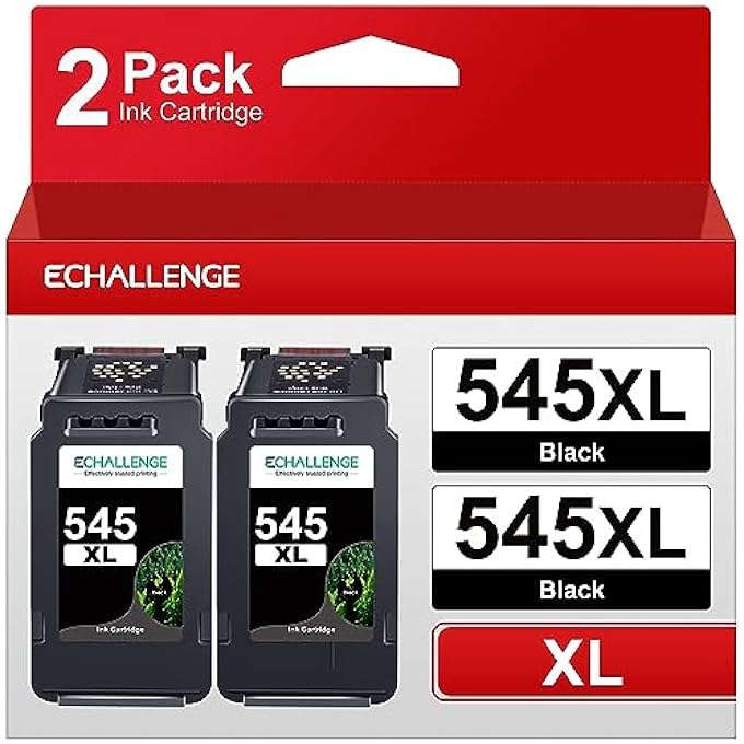 PG 545 XL BLACK REPLACEMENT FOR CANON PRINTER CARTRIDGES 545 MULTIPACK BLACK FOR MX495 CARTRIDGES FOR PIXMA TS3350 MG2550S TS3150 TR4550 MG3050 TR4551 MG2950 MX490 MG2555S (2 BLACK) - Image 2
