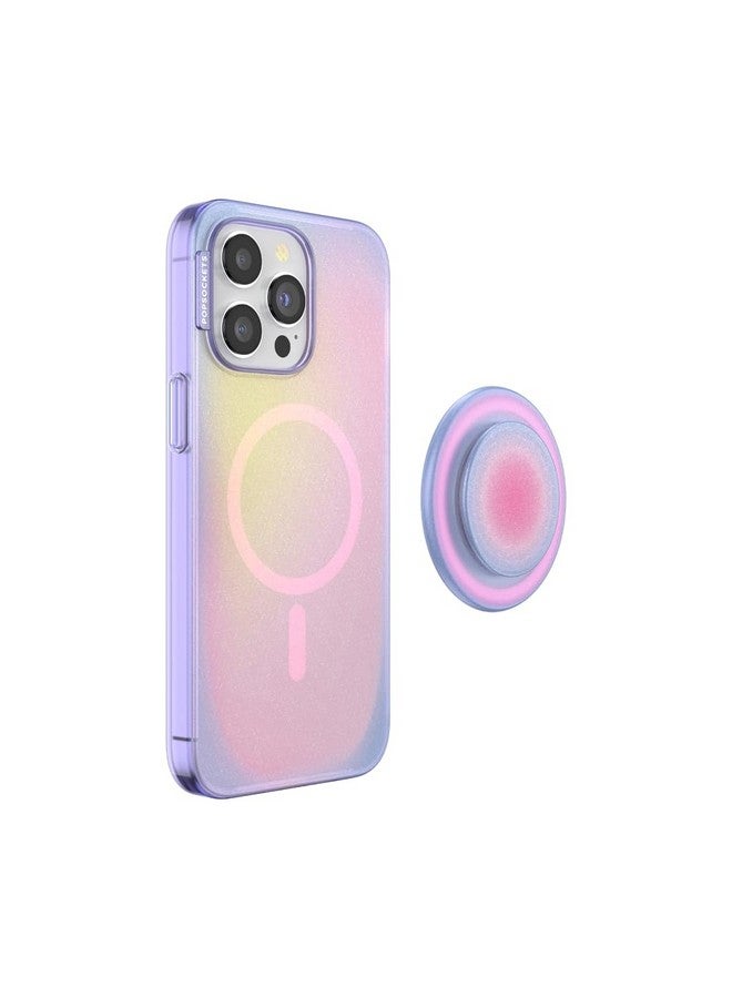 POPSOCKETS PopSockets iPhone 15 Pro Max Case with Round Phone Grip Compatible with MagSafe, Phone Case for iPhone 15 Pro Max, Wireless Charging Compatible - Aura  - Image 3