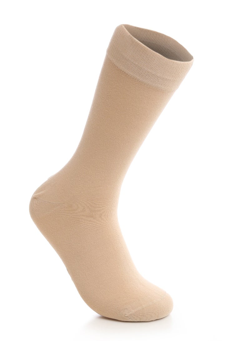 Solo Men's Pack of 3 Long Breathable Comfort Classic Socks - Beige - Image 2