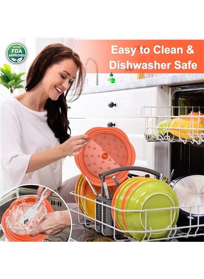 Chicken Shredder with Separate Plate, Large Meat Shredder Tool Twist with Transparent Lid&Brush, Visible Manual Chicken Breast Shredder, Dishwasher Safe, Ergonomic Handle, Easy to Clean (Orange) - Image 4