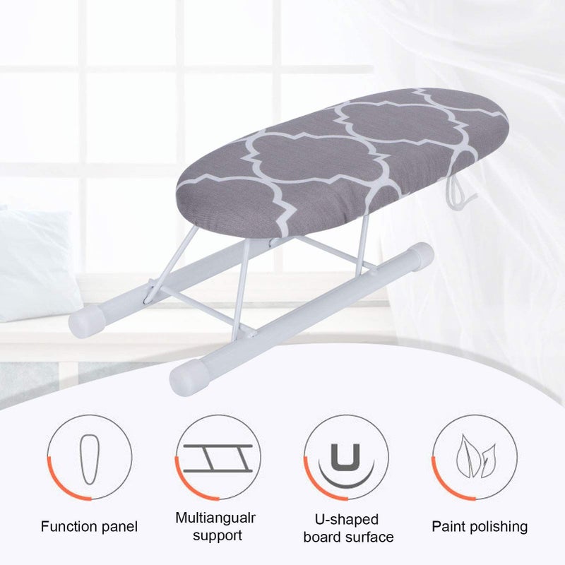 Foldable Mini Ironing Board For Sleeves Cuffs Collars Portable Travel And Home Use Classic Grid - Image 5