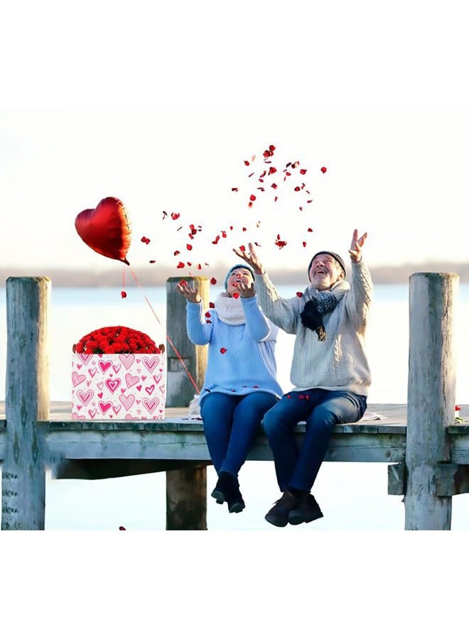 CLOCOR Rectangular Heart Printed Valentine's Day Basket Empty,Gift Basket for Kids,Boyfriend,Girlfriend,Waterproof Storage Basket with Handles,Room Decor(Bright Heart) - Image 3