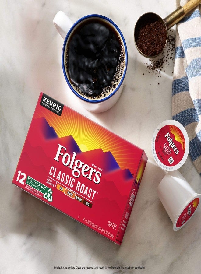Folgers Classic Roast Medium Roast Coffee, 12 Keurig K-Cup Pods - Image 5