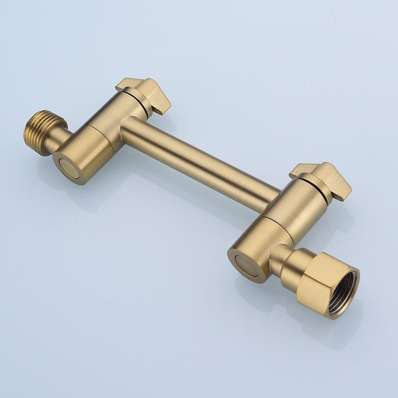 TRUSTMI ذراع دش نحاسي بطول 4 بوصات قابل للتعديل بارتفاع ذراع دش مطلي بالذهب المصقول - Image 5