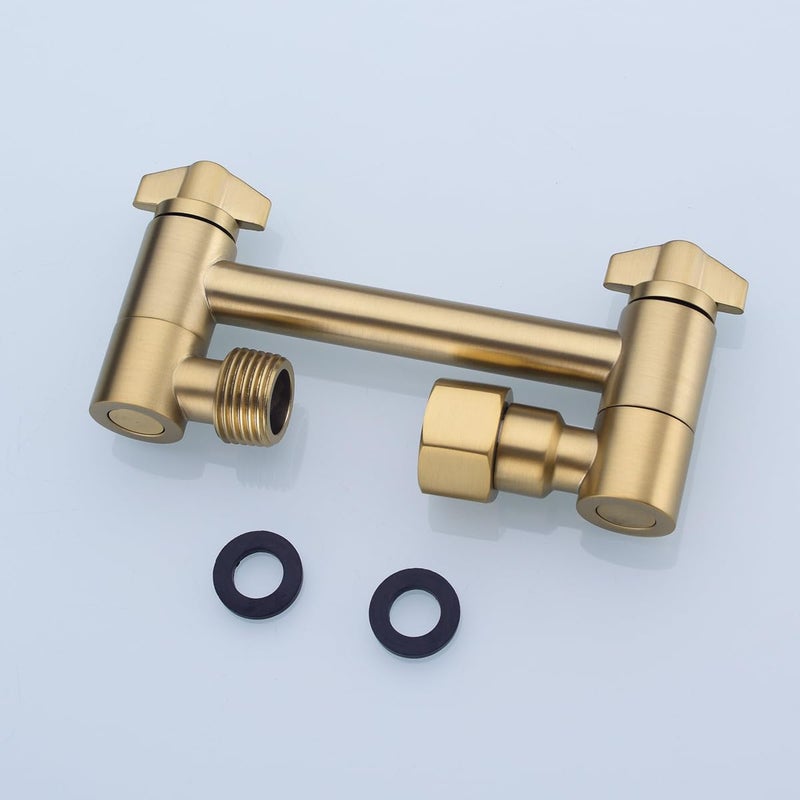 TRUSTMI ذراع دش نحاسي بطول 4 بوصات قابل للتعديل بارتفاع ذراع دش مطلي بالذهب المصقول - Image 4