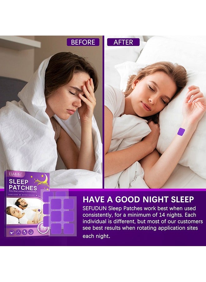 Elaimei 60 Pcs - Sleep Patches, Deep Sleep Patches For Adults, Natural Deep Sleep Patches With Quick Acting Ingredients, Sleep Patches For Women, Men And Seniors,Lavender Scent  - Image 3