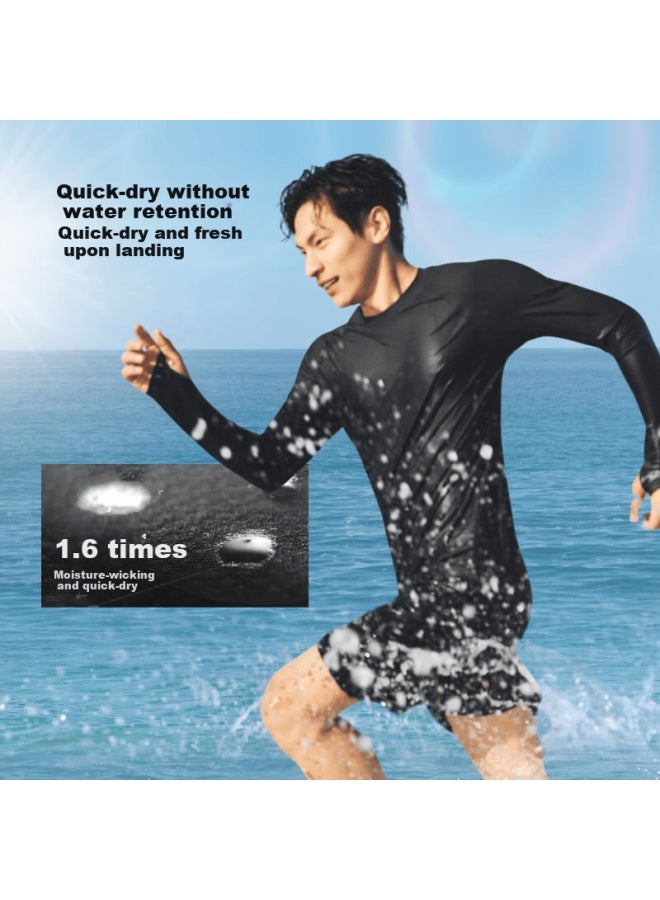 Beneunder Men's Quick-dry Sun Protection Double-layer Water Sports Outdoor Surfing Swim Shorts Ud002 Dusk Black XL - Image 1
