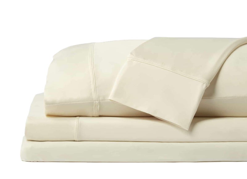 SHEEX Original Performance Sheet Set Cooling Bed Sheet with 1 Flat Sheet 1 Fitted Sheet and 2 Standard Pillowcases Queen Ecru