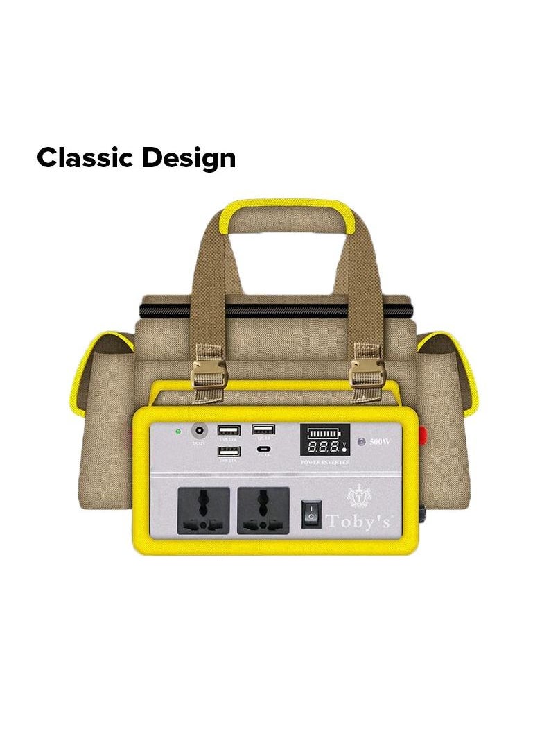 Toby's Toby's 40A Rechargeable Battery with Inverter 500Watts, 40A Battery for camping 40000mah Power Capacity  - Image 1
