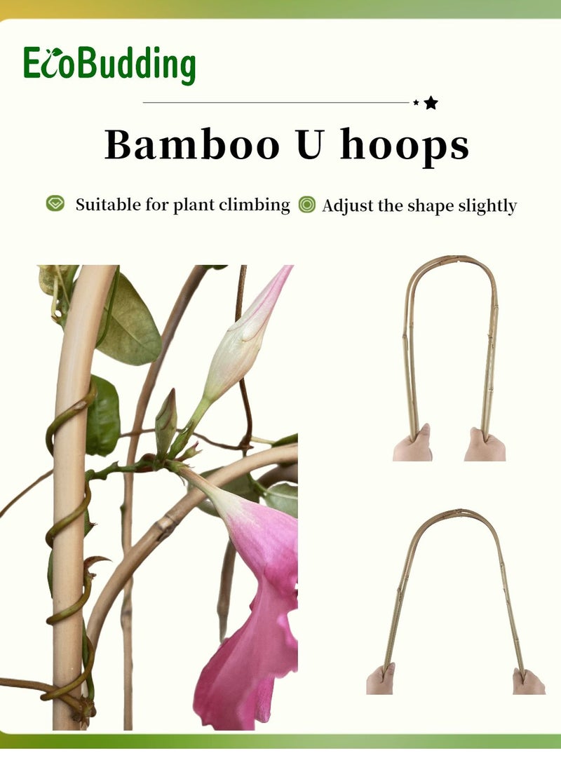EcoBudding Bamboo Trellis Double U Hoops (29.5IN) Flower Climbing Frame With A Pair Of Garden Gloves And Some Binding Wire  - Image 5