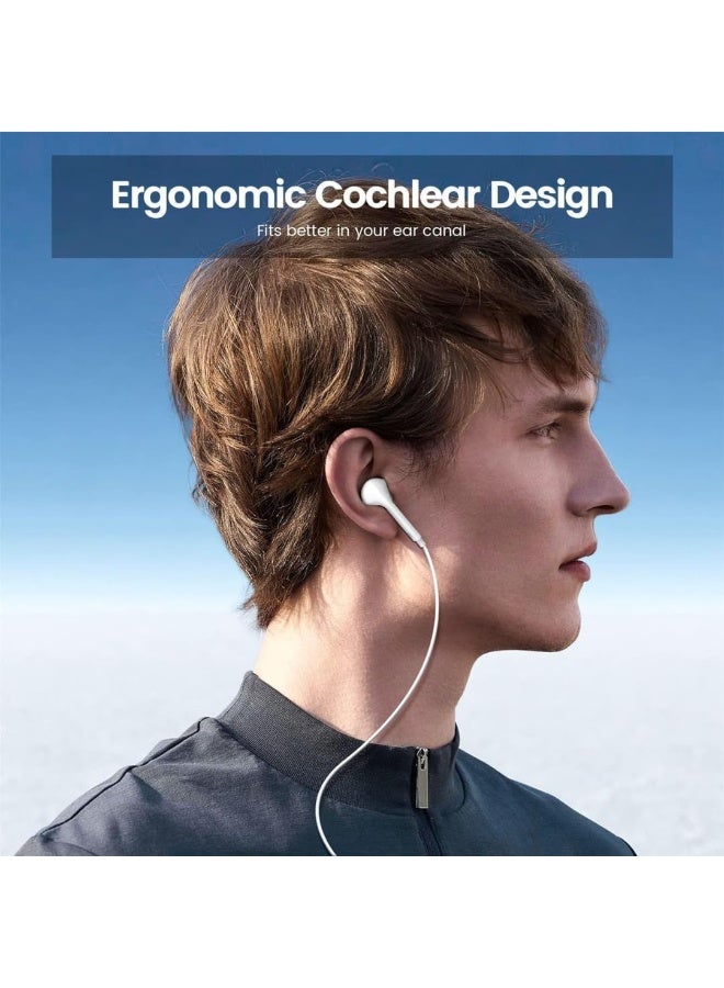 Denx Earphone With Lightning Connector ,Classic In-ear Earphones Wired Control Headphones for Apple iPhone White - Image 5