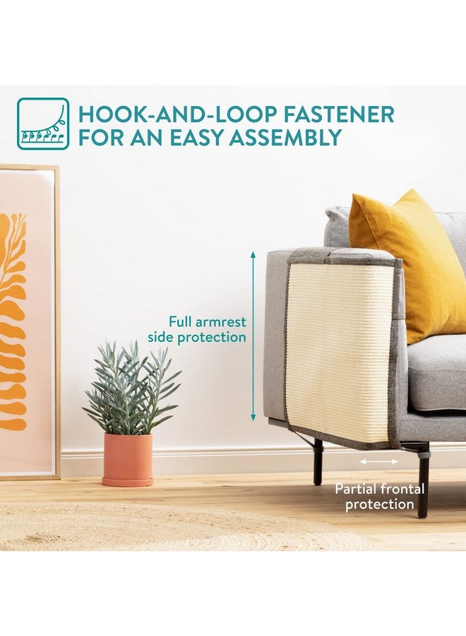 Navaris Cat Scratch Mat Sofa Protector - Natural Sisal Furniture Protector Scratching Pad For Cats - Scratch Carpet For Couch, Sofa, Chair - Image 3