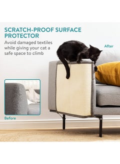 Navaris Cat Scratch Mat Sofa Protector - Natural Sisal Furniture Protector Scratching Pad For Cats - Scratch Carpet For Couch, Sofa, Chair  - Image 2