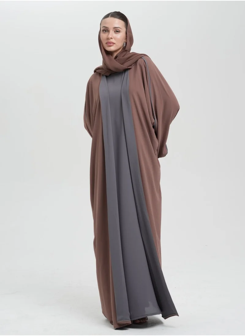 ميم باي ماريا Double color chiffon abaya