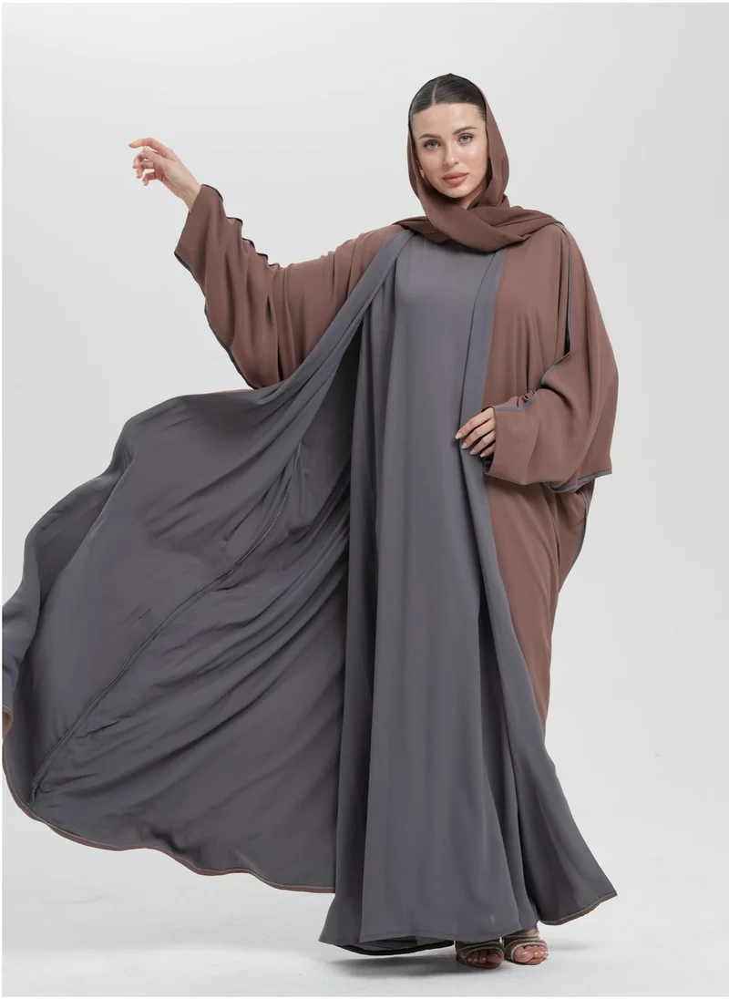 Meem by Mariyah Double color chiffon abaya