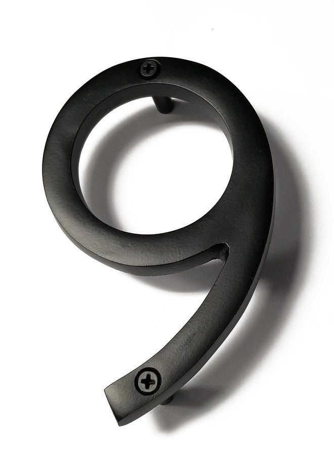 NACH Floating House Numbers, 6 inch Aluminum Black House Numbers for Outside - Number 9, Door Numbers with Mounting Hardware - Image 1