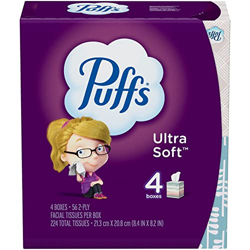 Puffs 2675854 Ultra Soft & Strong Standard Facial Tissues 2-Ply 56 Sheets/Box - Image 1