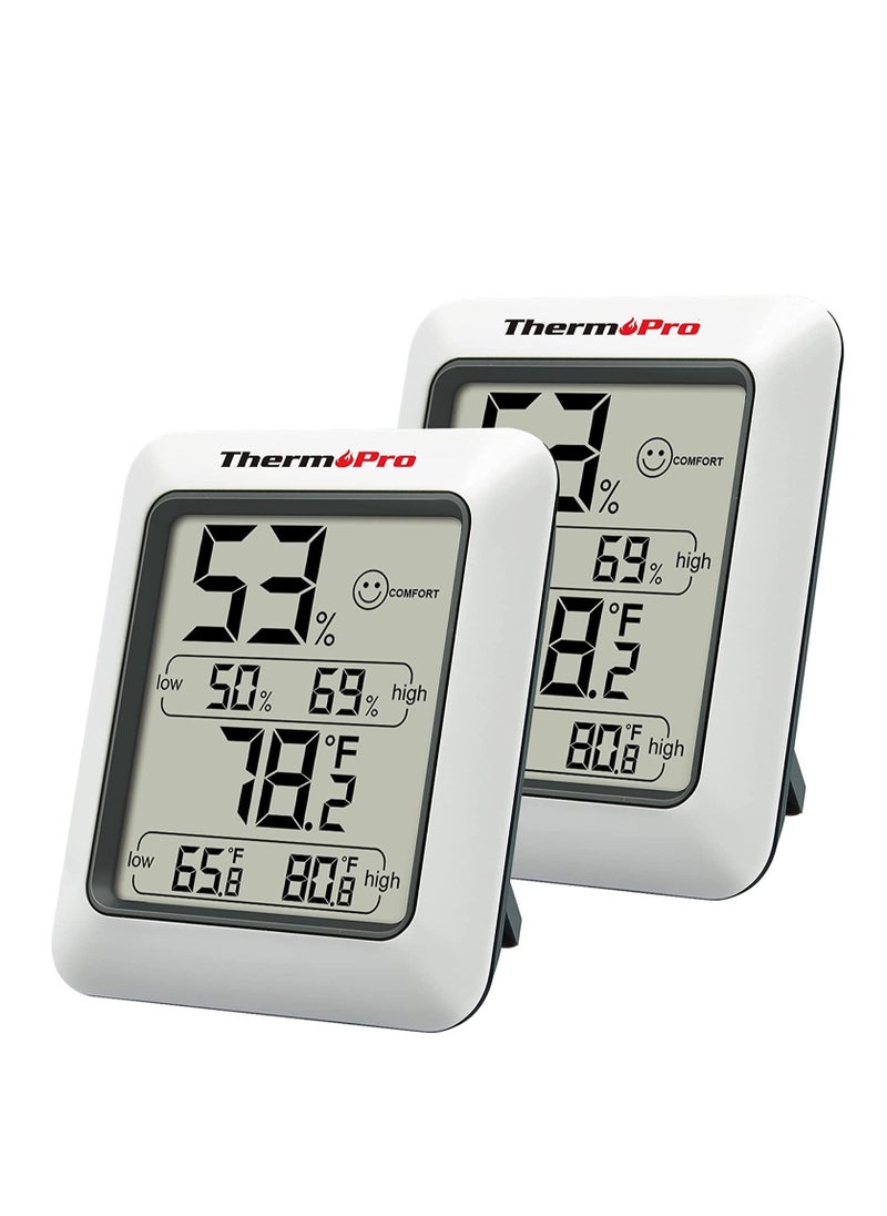 ThermoPro TP50 2 Pieces Digital Hygrometer Indoor Thermometer Room Thermometer and Humidity Gauge with Temperature Humidity Monitor - pzsku/Z53ECBC2C180436288B0DZ/45/_/1660807647/2effc04b-8328-4908-b48a-d1ee874dd756