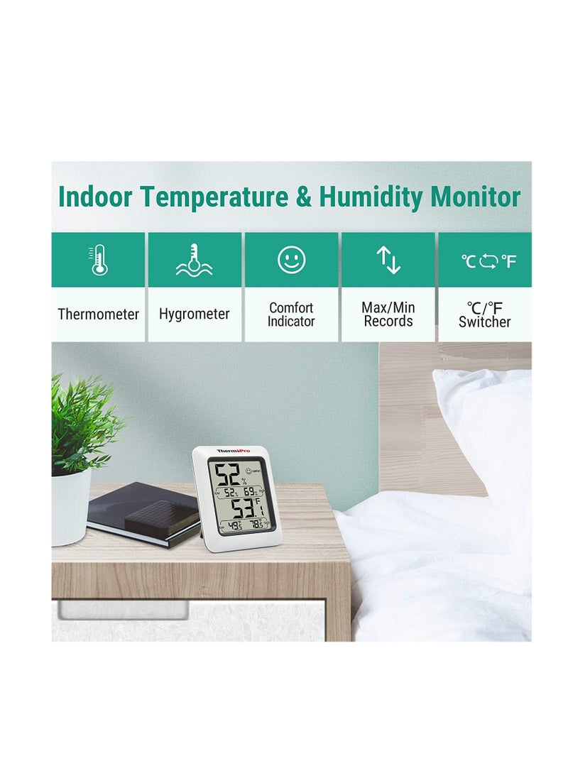 ThermoPro TP50 2 Pieces Digital Hygrometer Indoor Thermometer Room Thermometer and Humidity Gauge with Temperature Humidity Monitor - pzsku/Z53ECBC2C180436288B0DZ/45/_/1660807647/d480a1a3-0e74-4e18-8a83-5e521006fa33