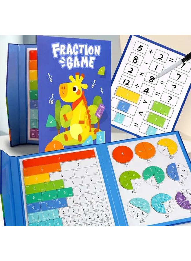 Magnetic Score Book Fraction Game Educational Toy Number Denominator Puzzles Math Skills - Image 2