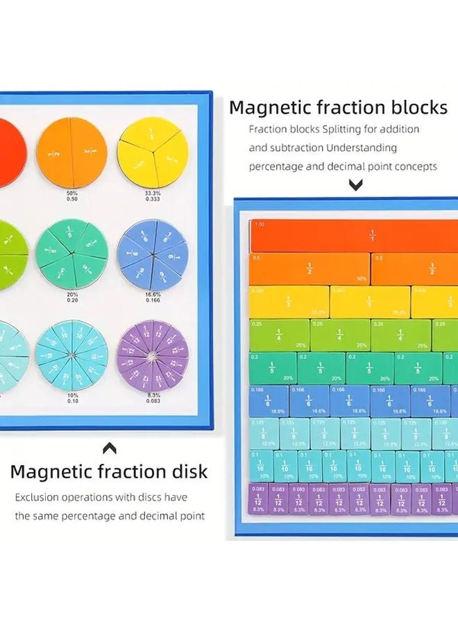 Magnetic Score Book Fraction Game Educational Toy Number Denominator Puzzles Math Skills - Image 5