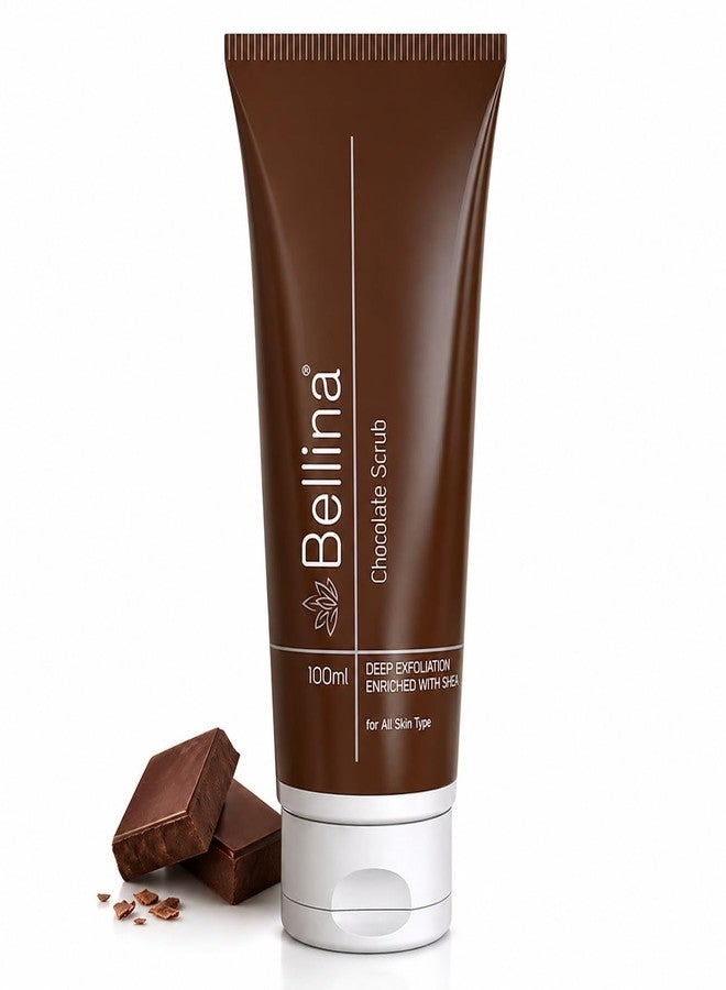 Bellina Chocolate Scrub for Face | Deep Cleansing & Exfoliation for Blackheads and Whiteheads | With Green Tea Extract, Shea Butter & Jojoba Oil | Suitable for All Skin Types | Men & Women | 100 ml - Image 1