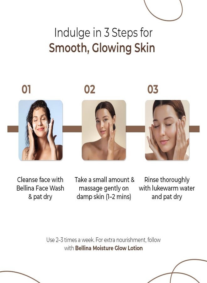 Bellina Chocolate Scrub for Face | Deep Cleansing & Exfoliation for Blackheads and Whiteheads | With Green Tea Extract, Shea Butter & Jojoba Oil | Suitable for All Skin Types | Men & Women | 100 ml - Image 5