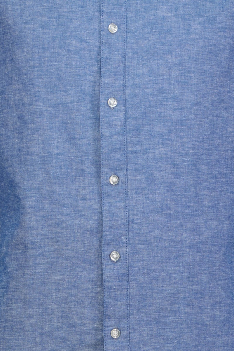 SELECTED Men Slim Fit Chambray Long Sleeve Casual Shirt, Blue - Image 3