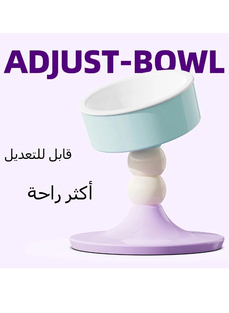 general Pet feeding bowl adjustable height angle cat bowl dog bowl protection cervical spine cat food basin anti-overturning ceramic cat bowl - Image 2
