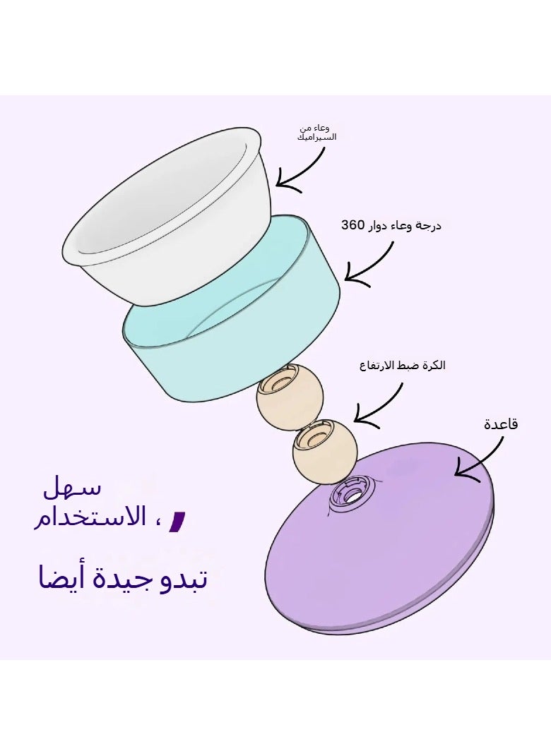 general Pet feeding bowl adjustable height angle cat bowl dog bowl protection cervical spine cat food basin anti-overturning ceramic cat bowl - Image 4