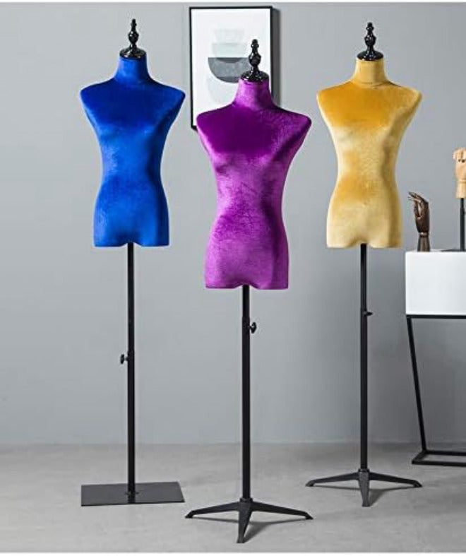 Female Mannequin Torso Body Manikin Height Adjustable Dress Form Model Clothing Displayh Metal Tripod Stand(Brown M) - Image 2