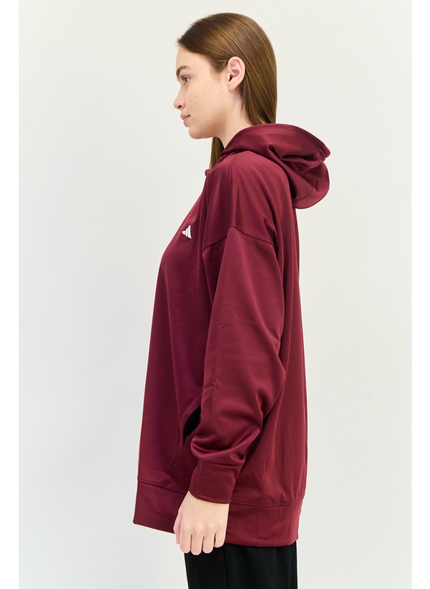 Adidas Women Sportswear Fit Long Sleeve Training Sweatshirt, Maroom  - Image 2